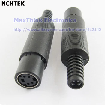 NCHTEK 4Pin Mini DIN Mini-DIN Utični Konektor za Adapter Sa Plastičnom ručkom / 25 kom.
