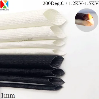 ID 1 mm izolacija kabelske rukav od stakloplastike Soft pruća cijev od kemijskih vlakana otporna na visoke cijev Žičanom navijanje zaštitnik je 1 m