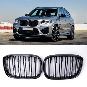 1 par za BMW G01 G02 G08 X3 X4 Prednja rešetka, rešetka za bubrege, dvostruki remen, sjajni crni automobil, pribor za slaganje 2017-2020