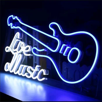 Gitara Live glazba Neonski znak Spavaća soba vjenčanje scena led svjetla Umjetnička samostalna Dekoracija zidova kuće personalizirane poklone