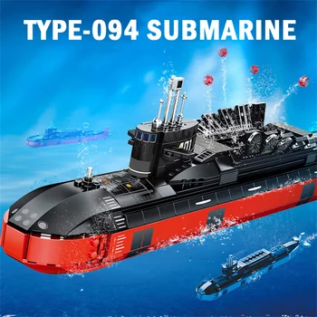 MEOA Ratni vojni brod, građevinske igračke, setovi za dječake, 996 kom., nuklearna podmornica tipa 94, blokovi, cigle, građevinski igračke