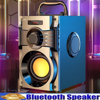 Zvučnik Bluetooth, Priključak za TF/AUX /memorijskoj kartici, 3 Uređaj stereo zvuka 3D HIFI Prijenosni Bežični Zvučnik s mikrofonom za kuće na otvorenom