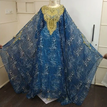Dubai kaftan J haljina Абайя Maxi Vrlo neobično duga haljina s okruglog izreza i perlicama-nokti Caffan