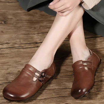 2023 Koreanska verzija retro cipele Mary Jane na stanu petu cipele s kopčom na ravne cipele, ženska proljeće ženska obuća s okruglim vrhom