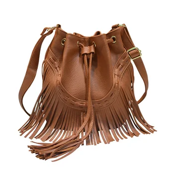 Vintage torbe-kante od umjetne kože preko ramena, ženske luksuzne dizajnerske torbe na rame s кисточками, ženske univerzalne torbe poruke Domil105