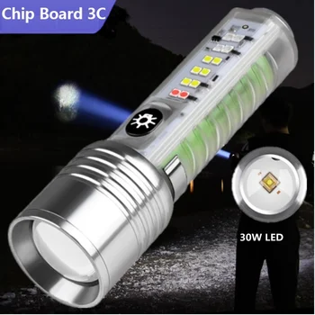 Snažan 30 W led svjetiljka Type-C, punjiva privjesak led žarulja s magnetom, кемпинговый UV-lampa, multifunkcionalni prijenosna svjetiljka