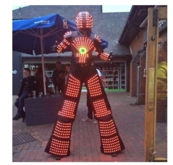 Led kostim robota RGB sa promjenjivom bojom za noćne klubove, zabave, led odjeća, svjetlosni odijela, led kostim robota Kryoman david, odjeća za ples s robotom