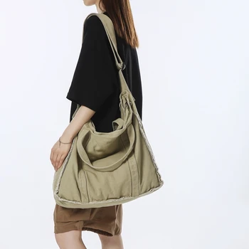 Ženska torba od platna velikog kapaciteta, torba-instant messenger Y2K, torba preko ramena, eko-torba, torba za kupovinu, korejski torba, student torba-тоут Murse
