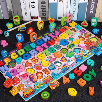 Dječji digitalni blok-zagonetka, drvena igračka za rano obrazovanje, odbor za nastavu po Montessori, kognitivne nastavnih pomagala, igračke