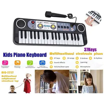 Zabavna multifunkcijske tipke s postoljem i mikrofonom 37 tipki, Igračke za djecu Glazbeni instrument Dječja klavir, real time gaming u igru