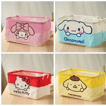 Kawaii Sanrio Hello Kitty Cinnamoroll Anime, osnovna košarica za pohranu, slatka vodootporne My Melody, sklopivi tkiva kutija, torba za djevojčice, igračke