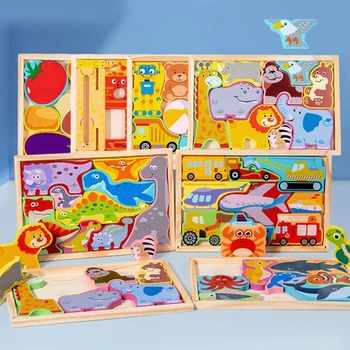 Prekrasan crtić igračaka u obliku životinja, igračka slagalica, ekološka puzzle igra za djecu, dječake i djevojčice