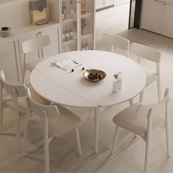 Dizajn Sklopivi stol s mogućnošću proširenja Bijela elegantan stol u skandinavskom stilu, Industrijska, luksuzni namještaj za blagovanje Mesa Comedor
