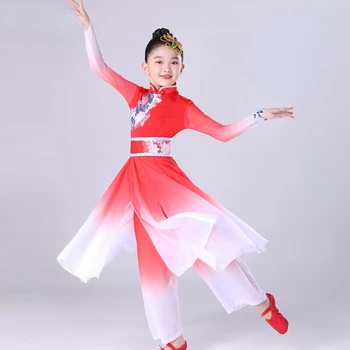 Klasične kineske nacionalne plesne kostime, dječji plesni odjeća Janko za djevojčice, plesni kostim sa prenijela, odjeća za ples na struk, odjeća za ples s bubnjem