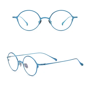 Bijele optički naočale od čistog titana puni okviri, okrugle vintage retro naočale, recept leće, okvira za naočale, sunčane naočale 185752