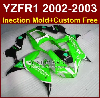 Uočena Santander zelena crna dijelovi karoserije za YAMAHA YZF 1000 02 03 yzf r1 Idealne oplata YZF R1 2002 2003 prilagoditi kit обтекателей