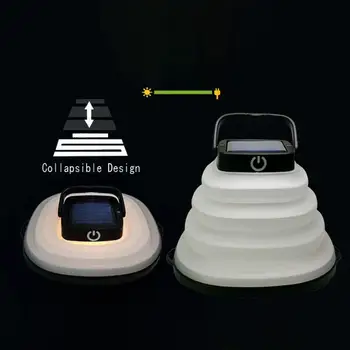 1 Komplet Jedinstveni Solidne Sklopivi Svjetiljka za Kampiranje na Otvorenom s USB Kabelom Za Punjenje Vanjska Prehrana Solarna Vanjska Svjetiljka Ručna Svjetiljka
