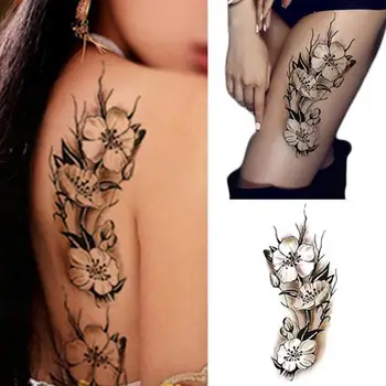 50% Topla rasprodaja unisex Vodootporan cvijet šljive, tetovaža na ruku, nogu, naljepnica za privremeno body art tattoo privremene