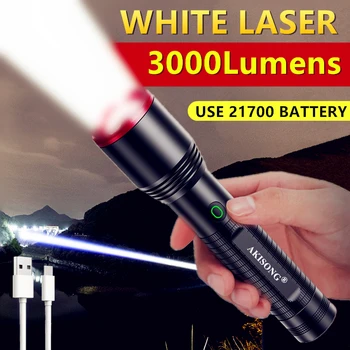 3000ЛМ bijeli laserski svjetiljka led na otvorenom 1000 m dalekometni šut 21700 Tip baterije C punjiva taktički vojni pojam za svjetlo