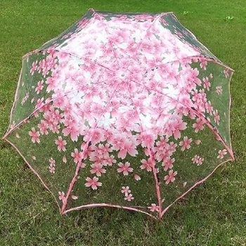 Romantični prozirni kišobran s пузырьковым kupolom u obliku cvijeća od vjetra i jakih kiša, ženski suncobran