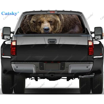 divlji crni medvjed je životinja Naljepnica na stražnje staklo kamiona Naljepnica Grafički PVC materijal je naljepnica na kamion perforirana univerzalna oznaka