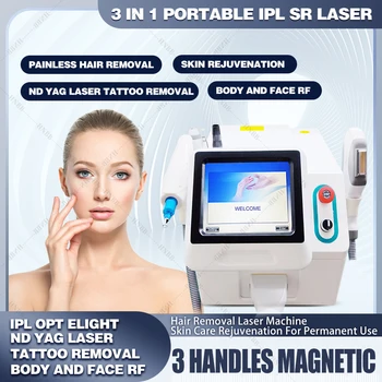 Hot prodaja 3 u 1 multi-funkcionalni IPL Laser Stroj Za Uklanjanje dlaka Nd YagTattoo Removal machine