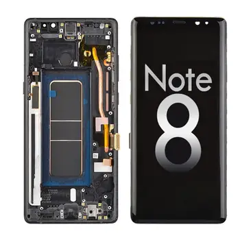 Zamjena iParts za Samsung Galaxy Note 8 N950F SM-N950A N950U AMOLED LCD Zaslon osjetljiv na dodir Sklopa S Okvirom OEM Dijelove za telefone