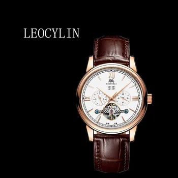 LEOCYLIN Šangaj brand originalni modni automatski mehanički sat dokaz safir tourbillon poslovne vodootporan čelične ručni sat