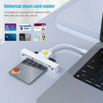 USB2.0/Čitač bankovnih kartica s čipom Type-C Prijenosni Čitač kartica Zajedničkog Sklopivi Čitač CAC za bankomata Windows/ Mac OS/ Android