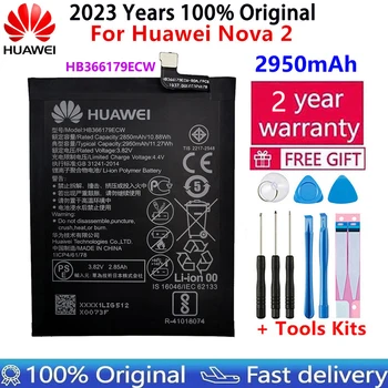 Originalne Zamjenske Baterije Za Huawei Nova 2 CAZ-TL00 CAZ-AL10 Nova2 HB366179ECW, Original Baterija za telefon, 2950 mah punjive Baterije
