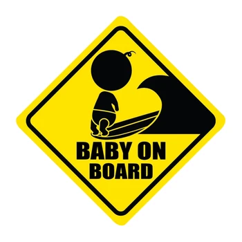 S40890 # Različite Dimenzije Zabavna Samoljepljive Etikete Baby On Baord Surf Auto Oznaka Vodootporan Auto Dekori na Branik Stražnjeg Stakla