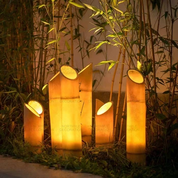Lampa za uređenje vrta od staklenih vlakana, bambus, vanjska led krajolik rasvjeta za dom, trgovačkog centra, dvorišta