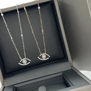 Luksuzan, potpuno nova srebrna personalizirane privjesak u obliku oka Donje ogrlica Dar božice Božićni poklon