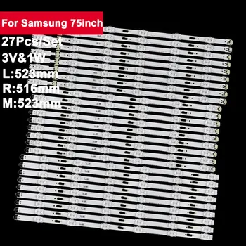 27 KOM. Led Traka Svjetla za Samsung TV od 75 inča V5DU-750DCA-R1 UA75JU6400JXXZ, UN75MU6300, UN75JU6500, UN75MU6070FXZA, Un75mu6100