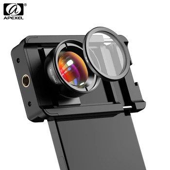 APEXEL Novi poboljšani 100 mm makro objektiv za mobilni telefon 4K HD MacroLens s CPL filter Višenamjenski spona za telefon za smartphone