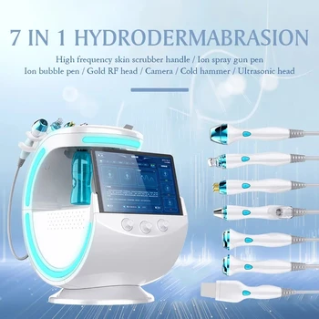 Najnoviji 7 u 1 Intelektualno Led Plava kisik Hydra-stroj Za lice, Balonu Stroj za lice, anti-starenje Ljepote druge generacije