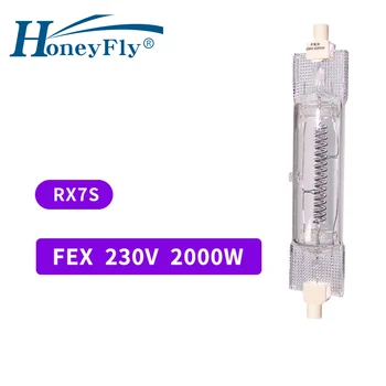HoneyFly FEX Halogena Žarulja 220v 2000 W 138 mm Toplo Bijelo RX7S Obostrano Fotografija Halogena Žarulja Reflektor Кварцевая Cijev