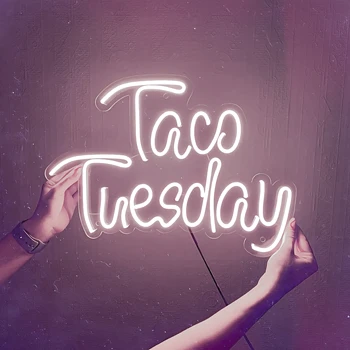 Neonski znak Taco Tuesday ugovoriti Posao Prozirni led svjetiljka Meksički shop Blagovaonica neonska svjetla Hrana UMJETNOST Led znak za ukras