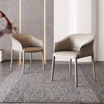 Blagovaona stolice u skandinavskom stilu sa kožnim naslonom, metalni ergonomski kuhinjski stolac, luksuzni računalne stolice za nokte, namještaj za kuhinje Salle Manger