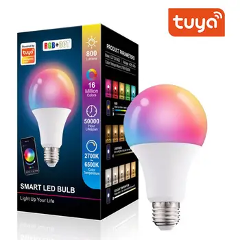 Tuya Smart E27/B27 Led Žarulja 10 W Žarulja RGBW Led Žarulja, čija se Boja mijenja Лампада RGB + CCT Dekor Za Dom AC85-265V