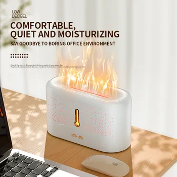 Mini-ovlaživač zraka, aroma-difuzor 3D Flame Light Difuzor eteričnog ulja 200 ml ultrazvučni ovlaživač zraka za dom 7 šarene plamen