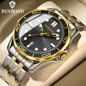 BINBOND najbolji brand luksuznih serije Sea Horse muški sat svijetleći vodootporan sportski muški sat ne-automatski mehanički sat