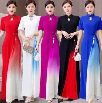Kineska haljina Чонсам, duga haljina za nastupe na pozornici
