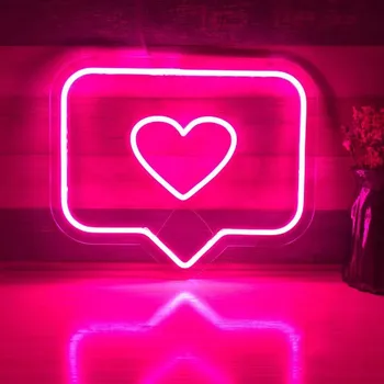 Led neonski znak u obliku srca Ins USB, neonska lampa za uređenje spavaće sobe, kućnim foto-studio, neonska lampa poklon