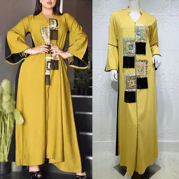 Marokanska Абайя, kaftan iz Dubaija, islamsko donje haljina duga haljina s šljokice, Джилбаб Ramazan, indijska odjeća