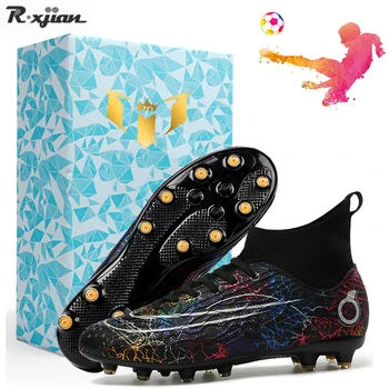 R. xjian/Muška nogometna obuća za ulicu, Kvalitetna Prozračna nogometna cipele s visokim берцем, Dječje nogometne sportske cipele za dječake TF/FG