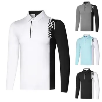 Muška majica za golf dugi rukav Qiuck Dry, впитывающая znoj, Odjeća za golf, sportove na otvorenom 2023