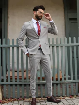 Muško odijelo od 2 predmeta (jakna + hlače) za ured, poslovne casual odijelo, selma, pogodan za svadbene zurke, službeno odijelo