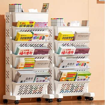 Kolica-organizator za tiskanice, odvojiva polica za skladištenje na 360 °, bočna bookshelf za stol, police za knjige i ormari su na kotačima, stalak za prtljagu strane šava