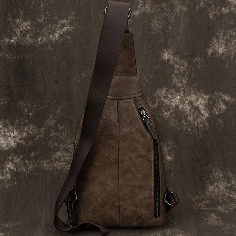 Muška нагрудная torba od prave kože u retro stilu, casual modna torba-instant messenger, muški ruksak preko ramena, kava T216